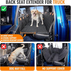 MAXFUT Dog Car Seat Cover for Back Seat,Seat Extender for Full Size Truck | Hard Bottom Dog Hammock,Waterproof,Scratch Resistant Leather,Strong Support,More Rest Space,Truck Back Seat Protector,Black - Image 5