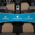 BDK ProLiner Floor Mats for Cars Trucks SUV, 4-Piece All-Weather Car Mats with Universal Fit Design, Durable Car Floor Mat with Capture Ridges, Waterproof Rubber Floor Mat for Cars (Beige) - Image 2