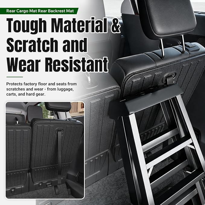 xipoqix 7&8 Seats Cargo Mat Compatible with 2017-2026 Chrysler Pacifica | 20-26 Voyager Backrest Mat Gas Hybrid Cargo Liner Back Seat Protector Replacement for 2017-2026 Chrysler Pacifica Accessories - Image 3