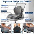Car Seat Cushion Office Chair Cushion with Lumbar Support Pillow | Ergonomic Seat Cushion for Relieve Sciatica & Tailbone Pain, Ideal for Car Driving Truck Office Chairs Wheelchairs Home Use - Image 4