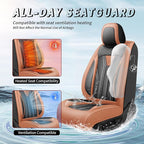 Fit RAV4 Premium Leather Car Seat Covers for Toyota RAV4 2007-2025 2026 - Waterproof，Breathable，All-Weather Seat Cushion Protecto & Airbag Compatible, 2 Front Seat Brown&Black - Image 4