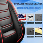 Fit Gladiator Seat Covers Fit for Jeep Gladiator 2020-2026, Full Set | Premium Leather Full Coverage Protectors, Waterproof, Breathable, Scratch Resistant, Easy Wipe, Airbag Compatible, RedTrim - Image 3