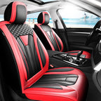 Fit Yaris Premium Leather Car Seat Covers for Toyota Yaris 2007-2019 2020 - Waterproof，Breathable，All-Weather Seat Cushion Protecto & Airbag Compatible, Full Set Red&Black by Unknown