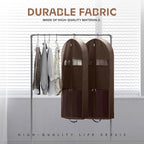 Lazebox 43" Travel Garment Bag with Accessories Zipper Pocket, Heavy Duty Suit Bag for Suits, Tuxedos, Dresses, Coats, Brown, 1 pack - Image 4