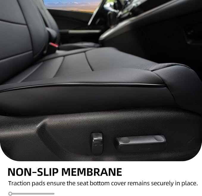 Lolcar CRV Seat Covers Custom Fit for Honda CRV 2015 2016 Full Set Car Seat Cover for SUV, Leather Truck Seat Protectors,Faux Leather (Black) - Image 6