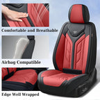 Coverado Seat Covers, Car Seat Covers Front Seats, Leather Seat Covers for Cars, Automotive Seat Covers Car Seat Protector Car Seat Cushion Universal Fit for Most Sedans SUV Pick-up Truck(Burgundy) - Image 3