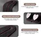 2 PCS Car Seat Headrest Hook, Car Hooks for Headrest, Storage Double Heart Shape Hooks, Suede Foldable Soft Hook Organizer, Universal for Cars (Black) - Image 4