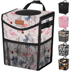 Pritent Car Trash Can with Lid Leakproof Car Garbage Bag Vehicle Trash Bin | Hanging Automotive Garbage Can,Multipurpose Car Accessories for Women Men Interior Car Storage Organizer(2 Gal,Flamingo) by Pritent