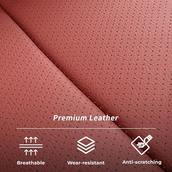 Custom Seat Covers for 2012-2014 Honda CR-V,Premium Faux Leather Car Seat Cover Set,Full Set Waterproof SUV Seat Protector,Armrest Covers Included (Wine Red) - Image 7