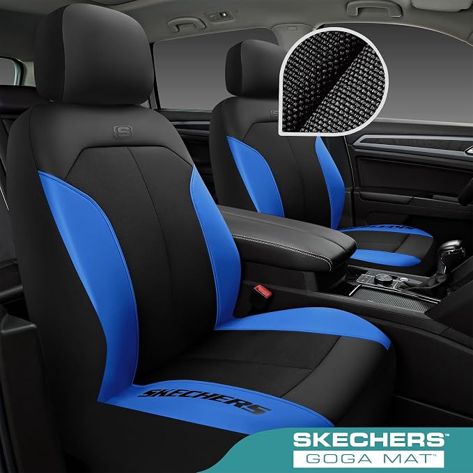 Skechers Car Seat Covers,GOGA Mat Oxford Cloth Seat Covers,Waterproof Car Seat Covers Front Seats,Automotive Universal Fit Seat Cover for Most Cars, Suvs, Trucks,Blue - Image 2