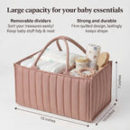 Baby Diaper Caddy Organizer-Large Nursery Storage Basket for Changing Table and Car - Portable Newborn Essentials & Wipes Bin - Gift for Baby Shower and Registry Must-Have (Rouge Pink) - Image 7
