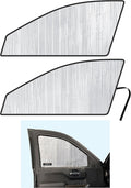 Front Side Sunshade (2PCS) for 2019-2026 Chevrolet Silverado 1500, 4Dr | Pickup - Double Cab, Crew Cab | UV Reflector Sun Protector Privacy Multi-Layer Insulated Blockout Accessories [Made in USA] by YelloProAutomotive