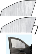 Front Side Sunshade (2PCS) for 2019-2026 Chevrolet Silverado 1500, 4Dr | Pickup - Double Cab, Crew Cab | UV Reflector Sun Protector Privacy Multi-Layer Insulated Blockout Accessories [Made in USA] by YelloProAutomotive