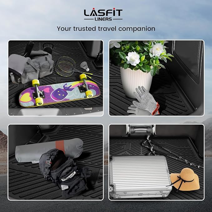 LASFIT Cargo Mat for Ford Explorer 2011-2014 & 2015-2019 Trunk Liner | Custom Fit All Weather Protector TPE One-Piece Design Easy Installation Easy Clean Trunk Mat Accessories, 1pc Black - Image 2