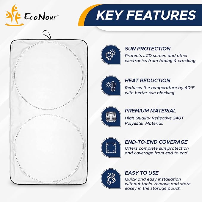 EcoNour Foldable Van Windshield Sun Shade, Reflective Window Cover - Image 8