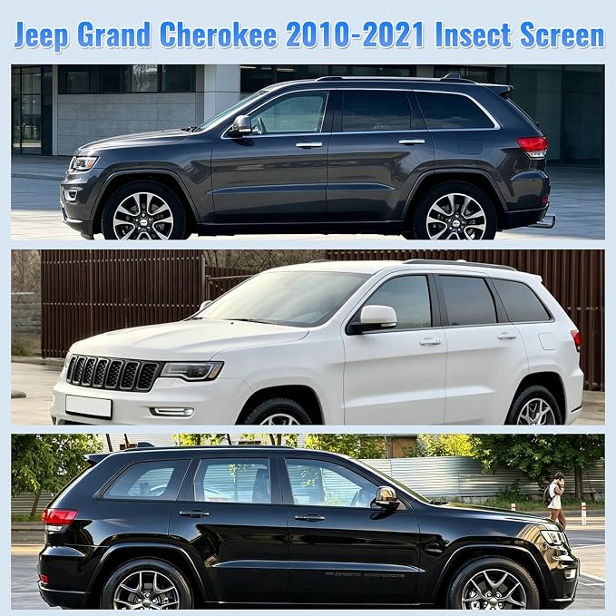 Car Window Screen Sun Shades Compatible with Jeep Grand Cherokee 2010-2021 | 2-in-1 Car Window Screen & Sun Shades Cover, Breathable Mesh Sunshades Privacy & Heat Protector for Camping, Sleeping & Rest - Image 2