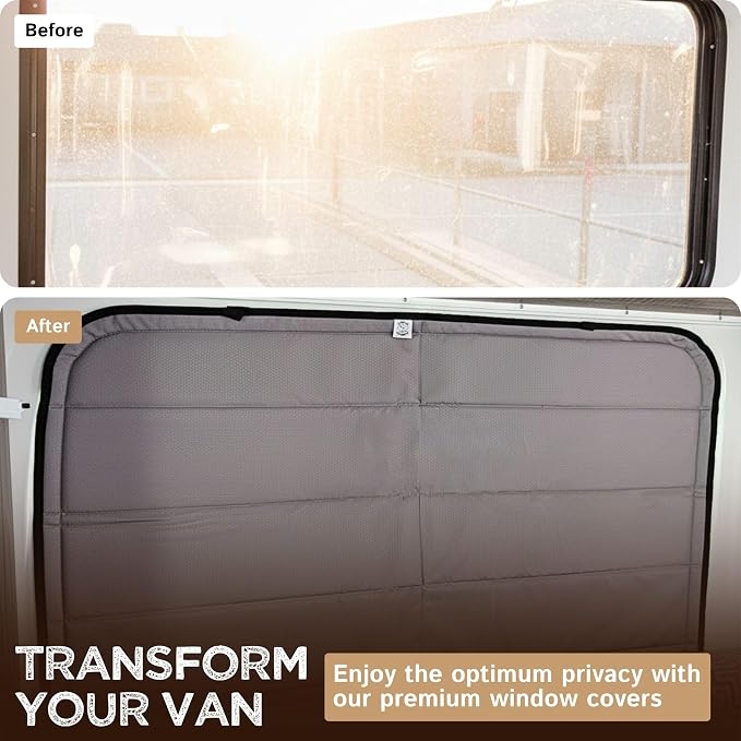 Living in a Bubble Insulated Blackout Rear Right Side Window Cover for Mercedes Sprinter Van Year 2007-2026 170" Length LWB & XLWB, NCV3 & VS30 (Bare Metal Frame) - Image 4