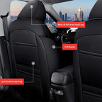 Seat Covers for Hyundai Elantra 2021 2022 2023 2024 2025 2026 | SE SEL/SEL Sport & 2021-2026 Hybrid Blue Customized Faux Leather Car Seat Cover-Full Set Black - Image 2
