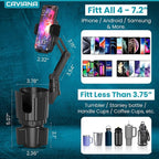 Phone Holder & Phone Mount for Car & Cup Holder Expander – 2-in-1 for Smartphones, Bottles, Tumblers & Coffee Mugs – Strong Clamp, Anti-Shake, 360° Rotation - Image 4