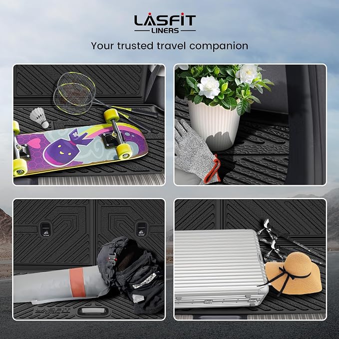 LASFIT Cargo Mats for Hyundai Ioniq 9 2026 | All Weather TPE Custom Fit Cargo Trunk Mat & Backrest Mats Accessories, Black - Image 9
