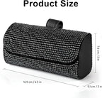 Accmor Bling Sunglasses Holder for Car Sun Visor, Sparkling Auto Glasses Clip Case Eyeglasses Protective Box, PU Leather Car Sunglass Storage Organizer for Truck, SUV, RV (Black Crystal) - Image 2