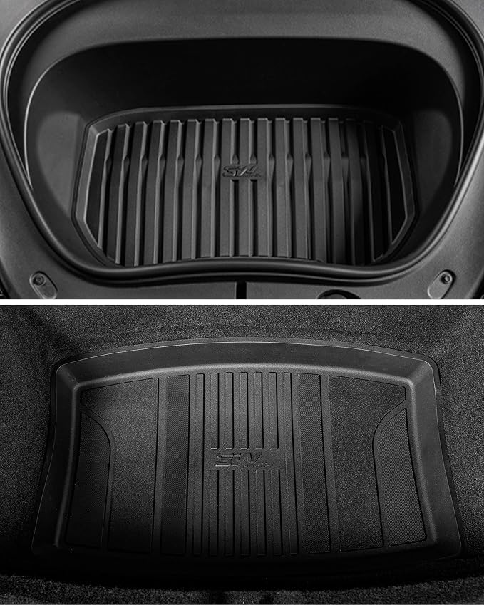 3W Floor Mats with Metal Pedal for Tesla Model 3 Highland 2024-2026 | Full Set with Seatback Protector, TPE All Weather Custom Fit Rear Trunk Mat,Cargo Liner Model 3 Accessories, Black - Image 8