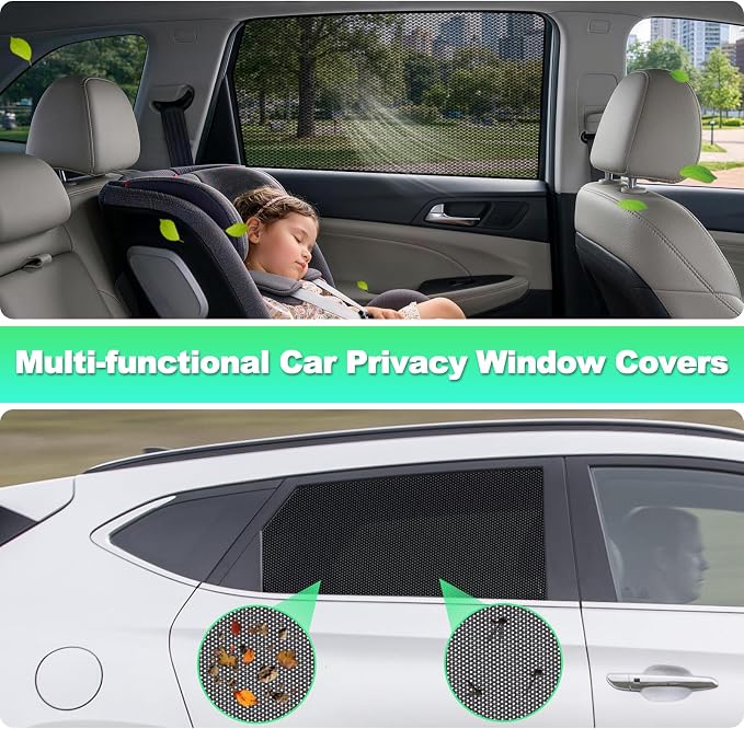 Tucson Window Shades 2015-2020, Rear Side Mesh, 2PCS | Custom Fit Window Shades, Breathable Mesh Blocks UV Rays, Reduces Heat & Glare, Creates Comfort for Babies & Rear Passengers - Image 6