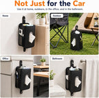 Witaxima Multifunction Leather Car Tissue Holder with Headrest Hook 1 Pack | Car Small Trash Can & Seat Back Organizer PU Leather kleenex holder for 120-150 Tissues Keep Car Tidy, Black - Image 9