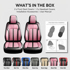 Fit Mazda 3 Seat Covers Custom Fit for Mazda 3 2010-2019, Front Pair | Premium Leather Full Coverage Protectors, Waterproof, Breathable, Scratch Resistant, Easy Wipe, Airbag Compatible, Black+Pink - Image 9