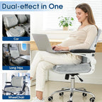 CloudBliss Lumbar Support Pillow & Seat Cushion Set for Office Chair,Desk Chair,Wheelchair & Car–Memory Foam Back Support, Ergonomic Chair Cushions, Sciatica Pain Relief,Home Essentials(Light Grey,XL) - Image 7