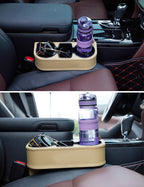 Cup Holder for Car, Console Side Pocket, PU Leather, XBD Beige | Car Seat Gap Filler Organizer, Easy Install, Universal Fits, Car Coin Cellphone Holder, Auto Front Seat Cup Holder - Image 8