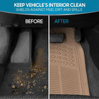 BDK ProLiner Floor Mats for Cars Trucks SUV, 4-Piece All-Weather Car Mats with Universal Fit Design, Durable Car Floor Mat with Capture Ridges, Waterproof Rubber Floor Mat for Cars (Beige) - Image 4