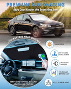 Windshield Sun Shade for KIA K5 / Kia Optima 2016 2017 2018 2019 2020 | Window Shade Foldable Sun Visor Protector Blocks UV Rays - Image 2