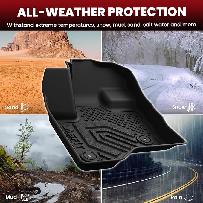 LASFIT Floor Mat Set for 2009–2019 Ford Flex & 2010–2019 Lincoln MKT | Custom Fit All Weather Floor Mats Cargo Liner & Seat Back Protectors – Premium TPE Interior Full Coverage Protection 3 Rows - Image 7