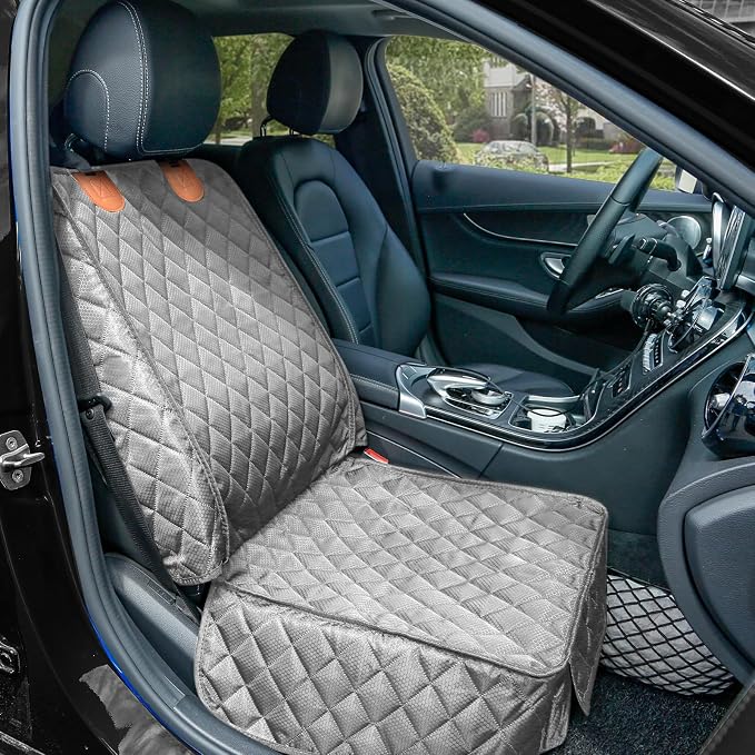 2 Pack Pet Car Seat Cover for Front Seat, Captain Chair Seat Cover | Waterproof Pet Seat Protector, Full Protection with Side Flaps, Non-Slip, Large Front Storage Pocket, Fits Cars/Trucks/SUVs - Image 2