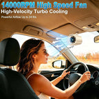 Car Clip On Fan,Portable Cooling Fan for Car with LED Display,360° Rotating Mini Fan,199 Speed Settings,USB Rechargeable 1500mAh Backseat Fan for Cars Without AC, Stroller,Office, Camping - Image 2