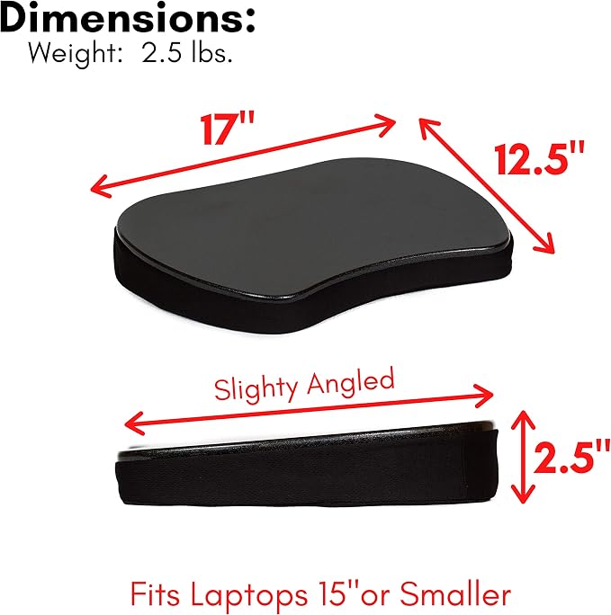 Sofia + Sam Mini Memory Foam Lap Desk Color: Black - Image 3