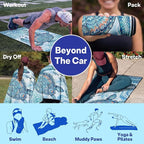 2 Pack Car Seat Towel Covers, Sweat-Proof Microfiber Seat Protectors for Gym, Running, Beach & Workout, Breathable Quick-Dry, Machine Washable, Ink-Style Sea Turtle Print, Universal Fit - Image 6