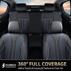 FLORICH Leather Seat Covers for Cars, Car Seat Cover Full Set Luxury Faux Leather Waterproof Seat Cover Full Coverage Seat Protector Universal Fit for Most Cars SUV Trucks, Black&Blue Line - Image 9