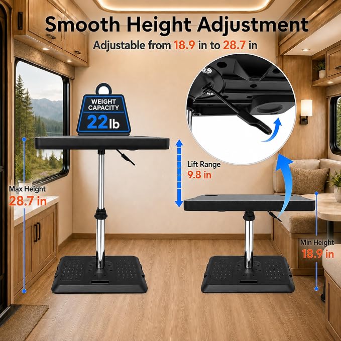 Adjustable Car Seat Tray Table with Orange Desk Mat, Foldable Car Desk | Back-seat travel tray with a cup holder, phone slot, and storage groove for laptops, meals, and everyday use on the road. - Image 2