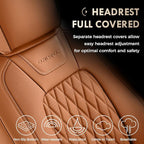 Coverado Premium Leather Full Set Seat Covers Waterproof Heavy-Duty Protectors Custom Fit for Ford F150 (2015-2026) F250/F350/F450 (2017-2026)-Orange, Stain-Resistant - Image 6