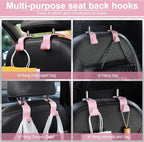 LivTee Car Seat Headrest Hook, Auto Seat Hook Hangers Storage Organizer Interior Accessories for Purse Coats Umbrellas Grocery Bags Handbag, 4-Pack - Pink - Image 5