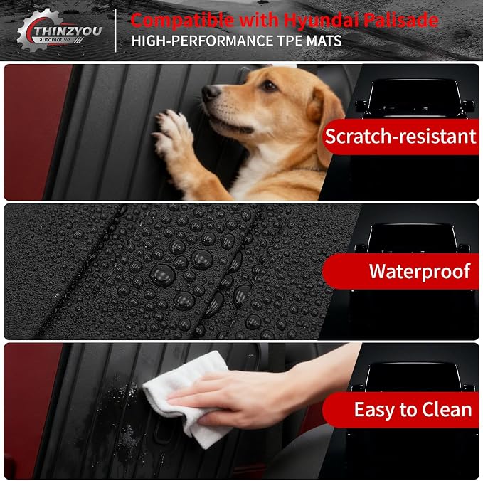 2nd Row Kick Mats for 2026 Hyundai Palisade 7 Seats | 2nd Row Captain Chairs Backrest Mats TPE All Weather Back Seat Cover Protector Palisade Accessories - Image 5