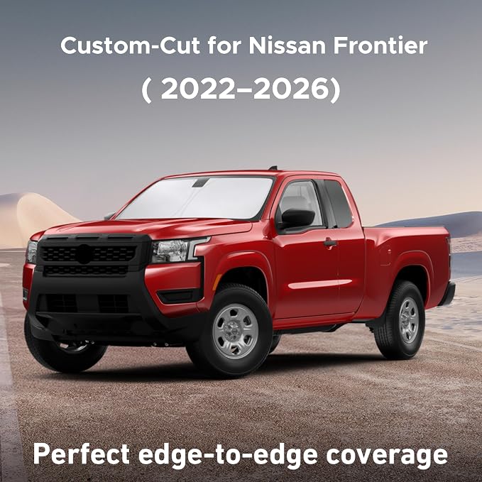 EcoNour Windshield Sunshade Compatible for Nissan Frontier 2022-2025 2026 | Sun Visor for Front Windshield & Window Sun Shade Cover, UV Heat Blocker & Protector, Car Accessories - Image 2