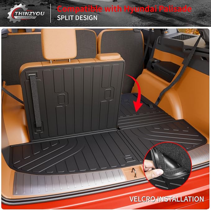 Floor Mats for 2026 Hyundai Palisade Gas 7 Seats Captain Chairs | Cargo Mat Trunk Mat Cargo Liner TPE Back Seat Cover Protector Palisade All Weather Accessories - Image 6