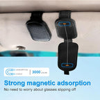 LTOHOE 2 Pack Sunglass Holder for Car, Magnetic Leather Sunglasses Holder and Ticket Card Clip, Universal for Different Size Glasses, Car Visor Accessories(Black) - Image 3