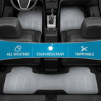 BDK ProLiner Car Floor Mats for Cars Trucks SUV, 3-Piece All-Weather Heavy Duty Rubber Liners with Universal Trimmable Fit, Durable Waterproof Vehicle Auto Floor Mats with Capture Ridges Gray - Image 5