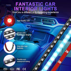LivTee Car Led Interior Lights，4pcs 48 LED Multicolor Music Car Interior Accessories Under Dash Lighting Waterproof Kit with Sound Active Function and Wireless Remote Control, Car Charger Included - Image 6