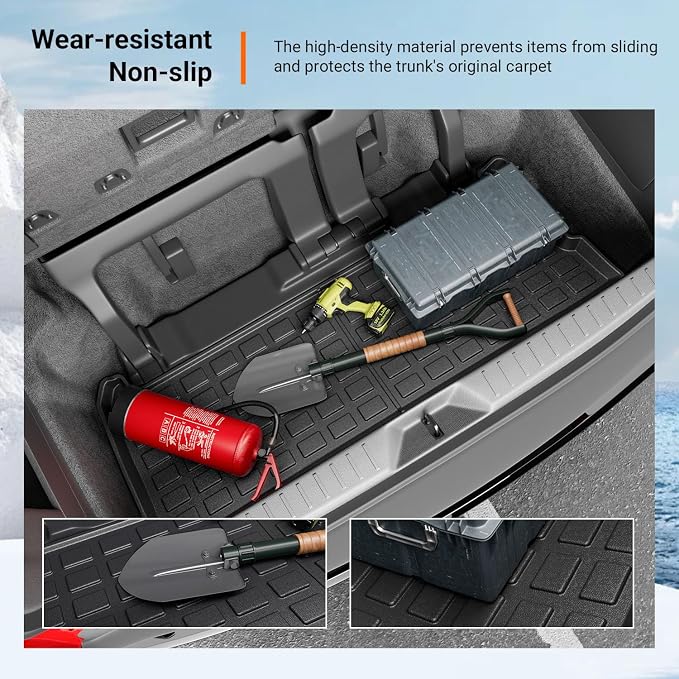 powoq Trunk Mat Compatible with 2021-2026 Toyota Sienna 3rd Row Cargo Liner TPE Rear Trunk Liner Mat Replacement for 2021 2022 2023 2024 2025 2026 Toyota Sienna Accessories - Image 4