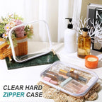 Ceenna 2 Pcs Clear Zipper Case Hard Shell Pouches,2 Large | Multiple Sizes Plastic Makeup Bags Pencil Case Organizer Diaper Bag Pouches Clear Travel Toiletry Bag for Women - Image 6
